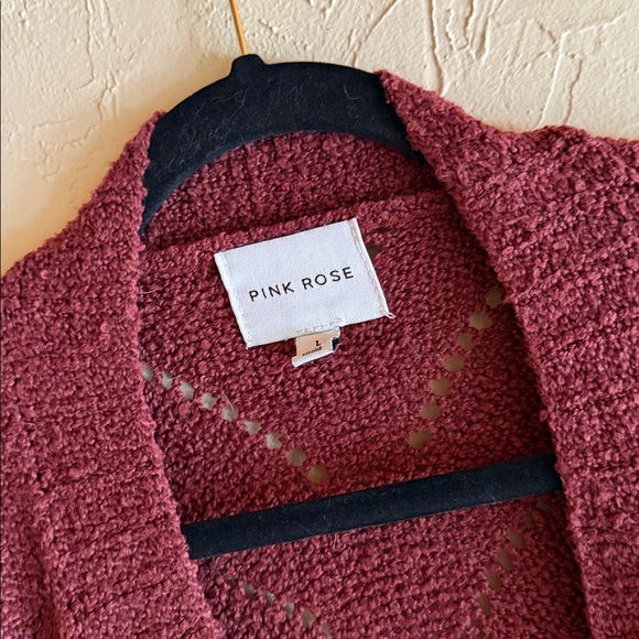 Burgundy Cardigan with pockets - Picture 5 of 6